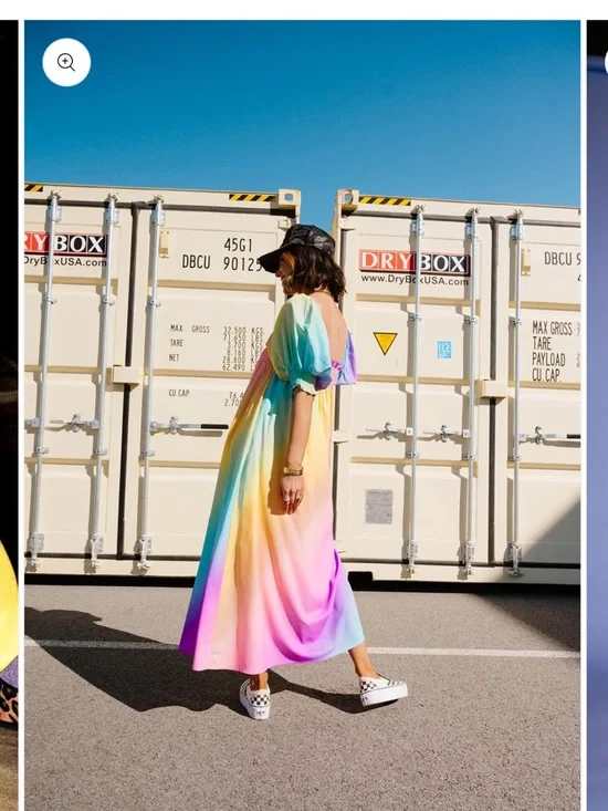 Palm Springs Smocked Dress in Rainbow Daydream - Picture 2 of 7